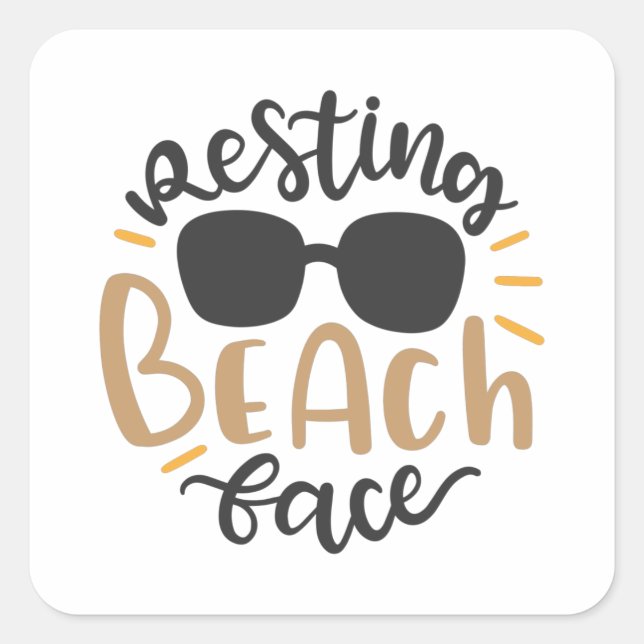 Sticker Carré Repos Beach Face (Devant)