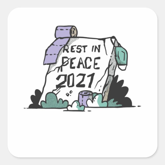 Sticker Carré Repose en paix 2021 (Devant)