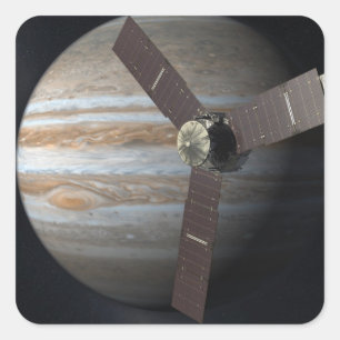 Sticker Carré Représentation artistique de JUNO orbiter à Jupite