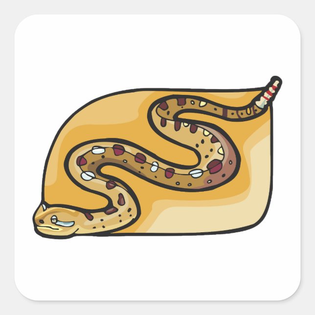 Sticker Carré Reptile de serpent (Devant)