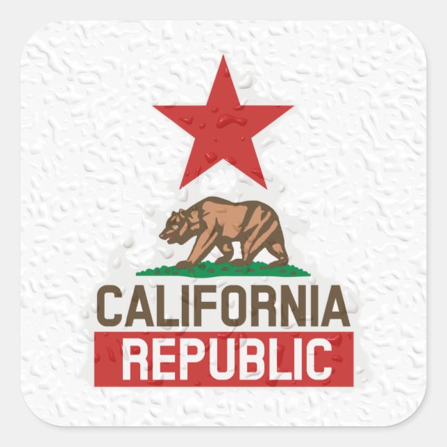 Sticker Carré République humide de la Californie (Devant)