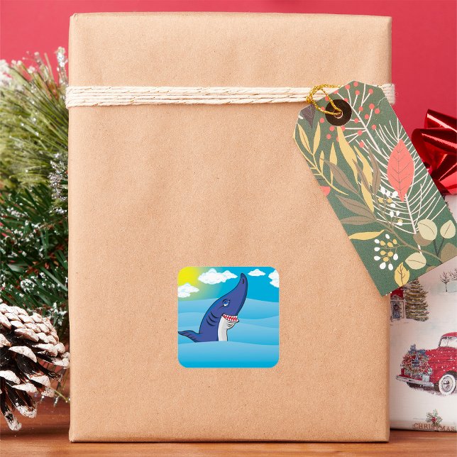 Sticker Carré Requin Dans L'Océan (Créateur téléchargé)