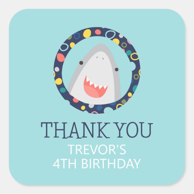 Sticker Carré Requin mignon (Devant)