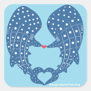 Sticker Carré Requins baleines