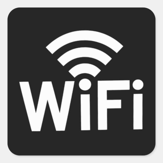 Sticker Carré Réseau Wi-Fi (Devant)