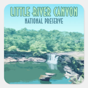 Sticker Carré Réserve nationale de Little River Canyon Alabama
