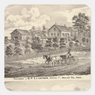Sticker Carré Résidence de généraliste et de J Leyner, Boone