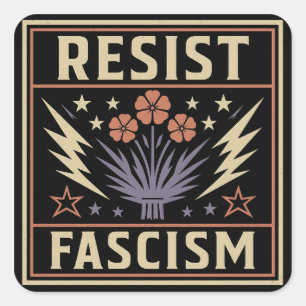 STICKER CARRÉ RÉSISTER AU FASCISME