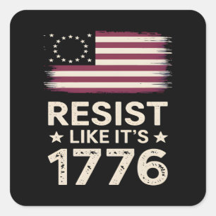 Sticker Carré Résistez à l'image du drapeau conservateur américa