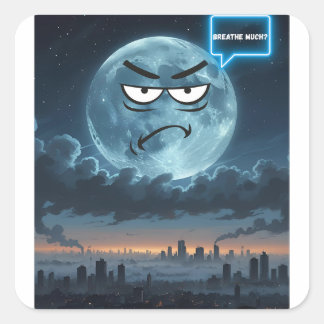 Sticker Carré Respire le grand ? - Si La Lune Peut Parler