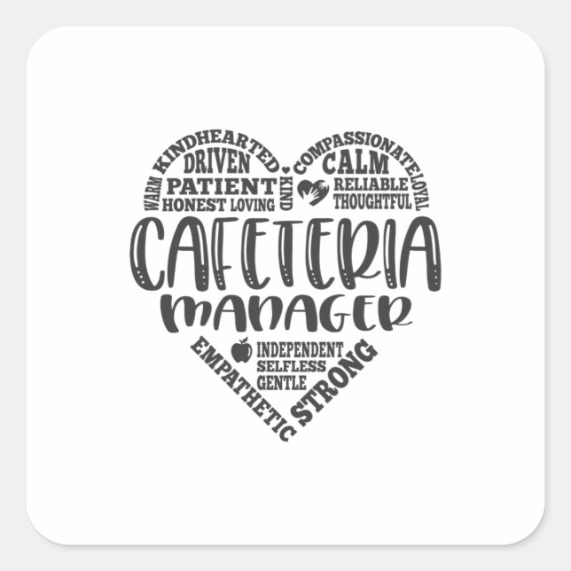 Sticker Carré Responsable de cafétéria, dame du déjeuner, ouvrie (Devant)