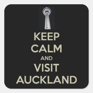 Sticker Carré rester calme visiter auckland