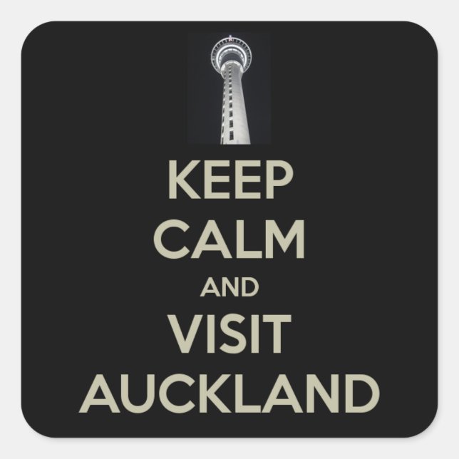 Sticker Carré rester calme visiter auckland (Devant)