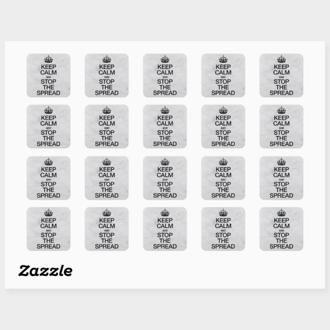 Sticker Carré Restez calme et arrêtez la propagation (Feuille)
