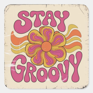 Sticker Carré Restez Groovy