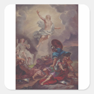 Sticker Carré Résurrection de Jésus par Berndt Abraham Godenhjel