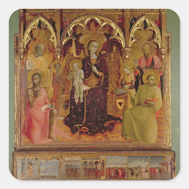Sticker Carré Retable de la Vierge de la Neige, c.1430-32 ( (Devant)