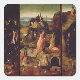Sticker Carré Retable des ermites (huile sur le panneau)