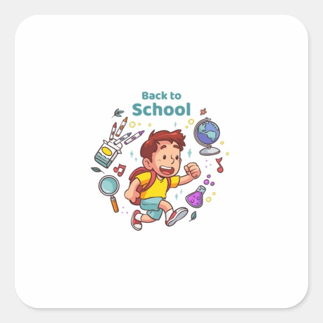 Sticker Carré Retour à l'activité scolaire (Devant)