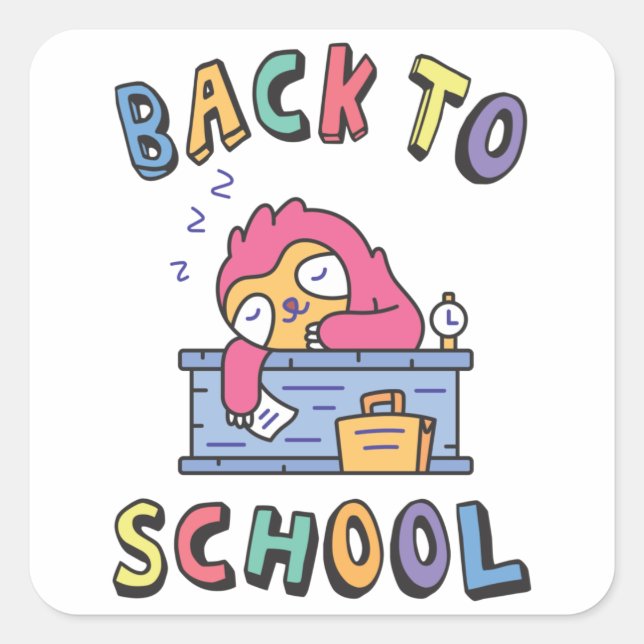 Sticker Carré Retour à l'école (Devant)