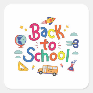 Sticker Carré Retour à l'école