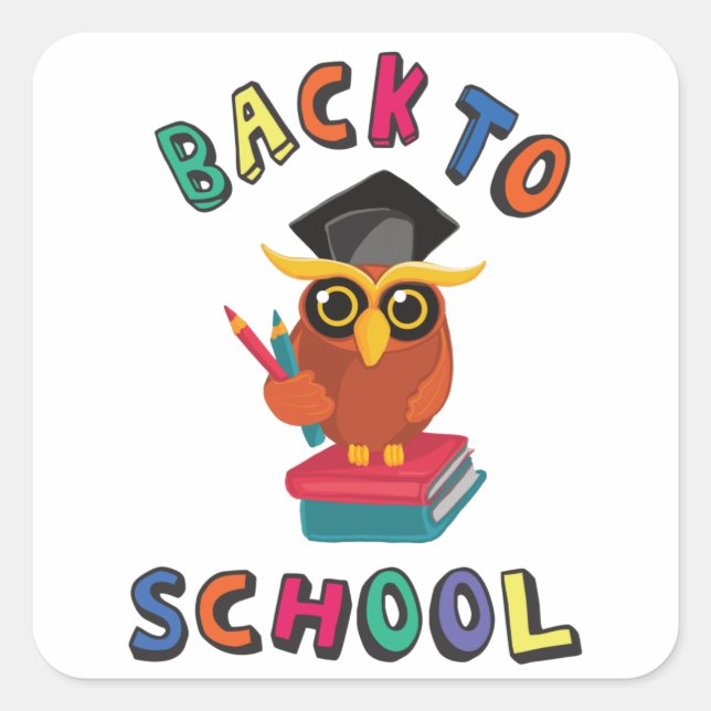 Sticker Carré Retour à l'école (Devant)