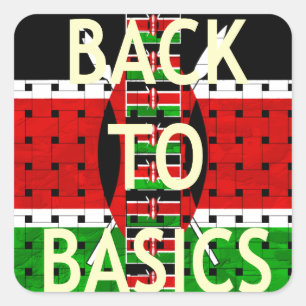 Sticker Carré Retour aux bases : Kenya Drapeau Thème du tissage