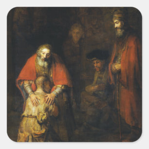 Sticker Carré Retour du Fils prodigue par Rembrandt