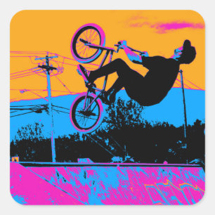 Sticker Carré Retourner BMX