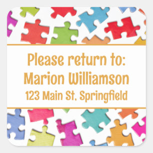 Sticker Carré Retourner le puzzle à la feuille d'autocollant