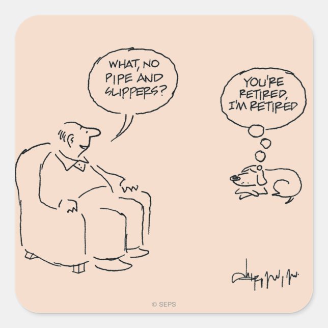 Sticker Carré Retraité (Devant)