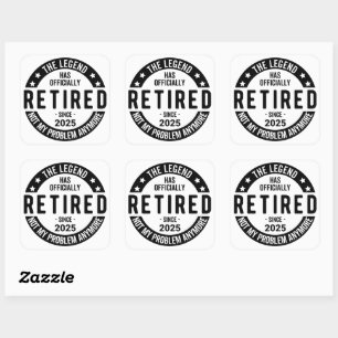 Sticker Carré Retraité 2025 Plus mon problème - Retraite