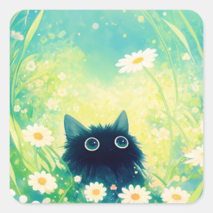 Sticker Carré Retraite des fleurs de chaton