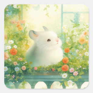 Sticker Carré Retraite du Jardin Paisible de Chinchilla