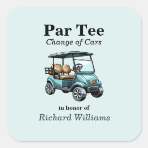 Sticker Carré Retraite Golf Panier Par Tee Thème