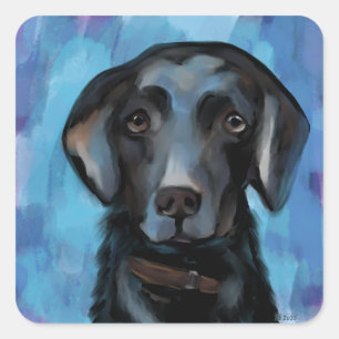 Sticker Carré Retriever du Labrador 