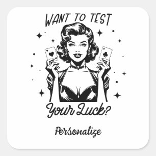 Sticker Carré Retro 1950 Glam Girl Drôle Citation sarcastique