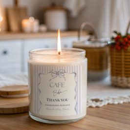 Sticker Carré Retro Blue Bow Cafe Bebe Boy Coffee Baby Shower