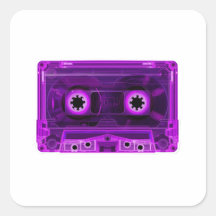 Rétro cassette audio transparente violet néon des