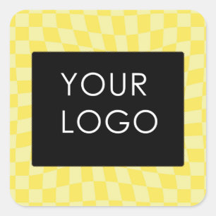 Sticker Carré Retro citron jaune pastel Warboard