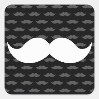 Sticker Carré Retro Funny Handlebar Mustache Moustache