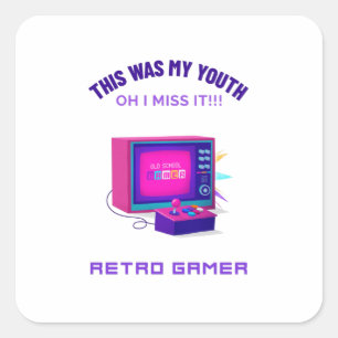 Sticker Carré Rétro Gamer