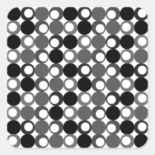 Sticker Carré Rétro motif noir et blanc