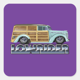 Sticker Carré Rétro Woody Lowrider