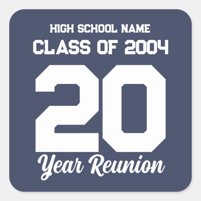 Sticker Carré Retrouvailles de 20 ans d'études secondaires perso (Devant)