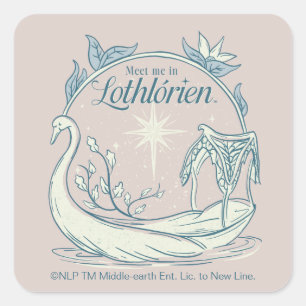 Sticker Carré Retrouvez-moi à LOTHLORIEN™ - Bateau cygne