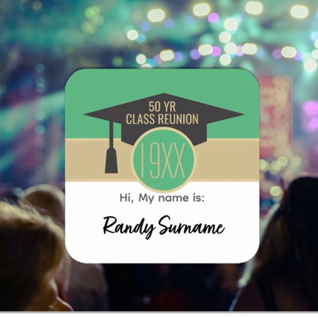 Sticker Carré Réunion ! balise de nom de réunion de classe perso (Créateur téléchargé)