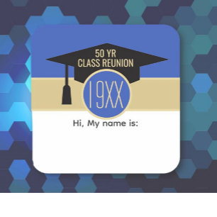 Sticker Carré Réunion ! balise de nom de réunion de classe perso