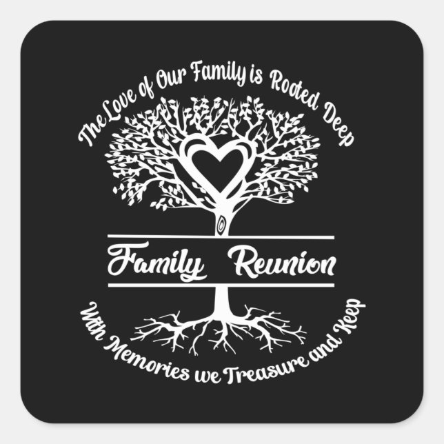 Sticker Carré Réunion Familiale L'Amour De Notre Famille (Devant)