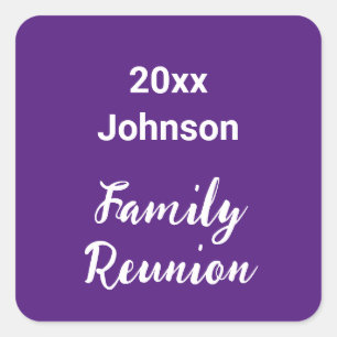Sticker Carré Réunion familiale Royal Purple and White Nom de l'